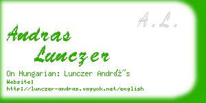 andras lunczer business card